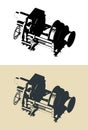 Tug boat winch illustrations Royalty Free Stock Photo