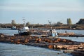 Tug boats working on log booms