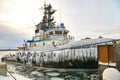 Tug frozen from freezing temps leaving for