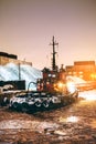 Tug at night in port Royalty Free Stock Photo
