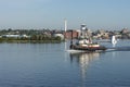 Tug Realist leaving New Bedford on calm morning