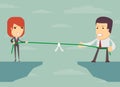 Tug of war, business concept