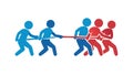 Tug of War Competition Teams Vector, vector design Generative AI Royalty Free Stock Photo