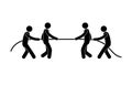 Tug of war icon, sport competition, person icon,