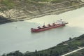 Tugboat Assisting Tanker Carrier In The Panama Canal Royalty Free Stock Photo