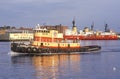 A tugboat in Boston Harbor, Massachusetts