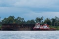 Tugboat for coal transportation in Berau, Kalimantan Royalty Free Stock Photo