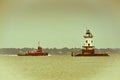Tugboat and Conimicut Lighthouse - Warwick, Rhode Island