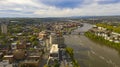 Aerial Perspective over Downtown Troy New York on the Hudson River