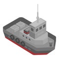 Tugboat icon, isometric style