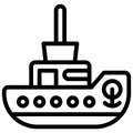 Tugboat icon, transportation related vector