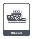 tugboat icon in trendy design style. tugboat icon isolated on white background. tugboat vector icon simple and modern flat symbol