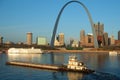 Tugboat near St. Louis, MO Arch Royalty Free Stock Photo