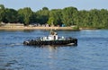 Tugboat on Dnieper river Royalty Free Stock Photo