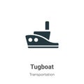 Tugboat vector icon on white background. Flat vector tugboat icon symbol sign from modern transportation collection for mobile