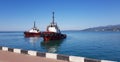 Tugboats awaiting ships