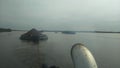 Tugboats and barges towed in the waters of Ketapang, West Kalimantan, Indonesia