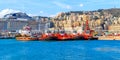 Tugboats in the Genoa harbor, Italy