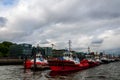 Tugboats at the harbor on Elbe river at Hamburg Royalty Free Stock Photo