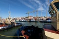 Tugboats at the Rocha Conde de Ãâbidos Terminal in Lisbon.