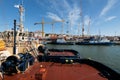 Tugboats at the Rocha Conde de Ãâbidos Terminal in Lisbon.