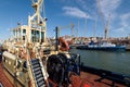 Tugboats at the Rocha Conde de Ãâbidos Terminal in Lisbon.