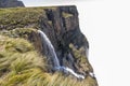 Tugela Falls falling into the clouds on sentinel hike, Drakensberge Royalty Free Stock Photo