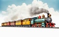 Tugger Train isolated on transparent background. Royalty Free Stock Photo