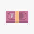 Tugrik icon. Mongolian currency symbol on banknote
