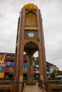 Tugu Council Negri Sarawak. Historical monument clock, city Bintulu, Borneo, Sarawak, Malaysia. Royalty Free Stock Photo