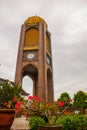 Tugu Council Negri Sarawak. Historical monument clock, city Bintulu, Borneo, Sarawak, Malaysia. Royalty Free Stock Photo