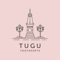 tugu jogjakarta line art logo vector symbol illustration design