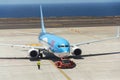 TUI Airway charter airline Boeing 737-800 airplane preparing for flight on airport Royalty Free Stock Photo