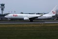 TUI Airways, white livery plane at Berlin Tegel Airport, TXL Royalty Free Stock Photo