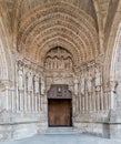 Tui Cathedral. Main cover with the first Gothic work of the Iberian Peninsula. Tourism in Galicia.