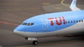 TUI Fly Boeing 737 taxiing ends Royalty Free Stock Photo