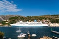 The TUI Marella Celebration cruise ship, Marella Cruises and small fishing boats docked at port Gruz in Dubrovnik Royalty Free Stock Photo