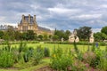 Tuileries Garden and Louvre museum. Paris, France.