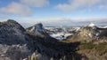 Roches Tuiliere and Sanadoire, Puy de Dome, Auvergne-Rhone-Alpes, France. Royalty Free Stock Photo