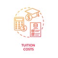 Tuition costs red gradient concept icon Royalty Free Stock Photo