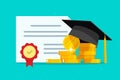 Tuition grant certificate, education study money, diploma expenses cost, learning success investment, graduation degree
