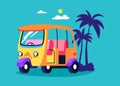 Tuk-tuk Asian transport - modern colored vector illustration