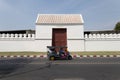 TUk Tuk car at Bangkok Grand Palace small gate Vichit banjong gate Royalty Free Stock Photo