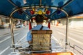 Tuk tuk driver speeding in Bangkok, Thailand, Southeast Asia, Asia