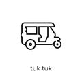 Tuk tuk icon. Trendy modern flat linear vector Tuk tuk icon on w