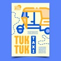 Tuk Tuk Taxi Creative Advertising Poster Vector Royalty Free Stock Photo