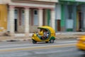 HAVANA, CUBA - OCTOBER 21, 2017: Tuk Tuk Taxi in Havana, Cuba Royalty Free Stock Photo