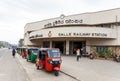 Tuk taxi on street near Galle railway station, Sri Lanka Royalty Free Stock Photo