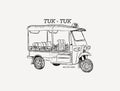 Tuk Tuk in Thailand vector. Royalty Free Stock Photo