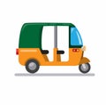 Tuk tuk asian traditional transportation for taxi and tourism symbol icon in cartoon flat illustration vector isolated in white ba